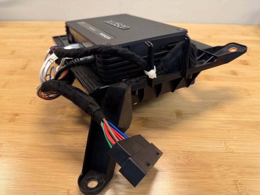 Amplifier wiring harness installed